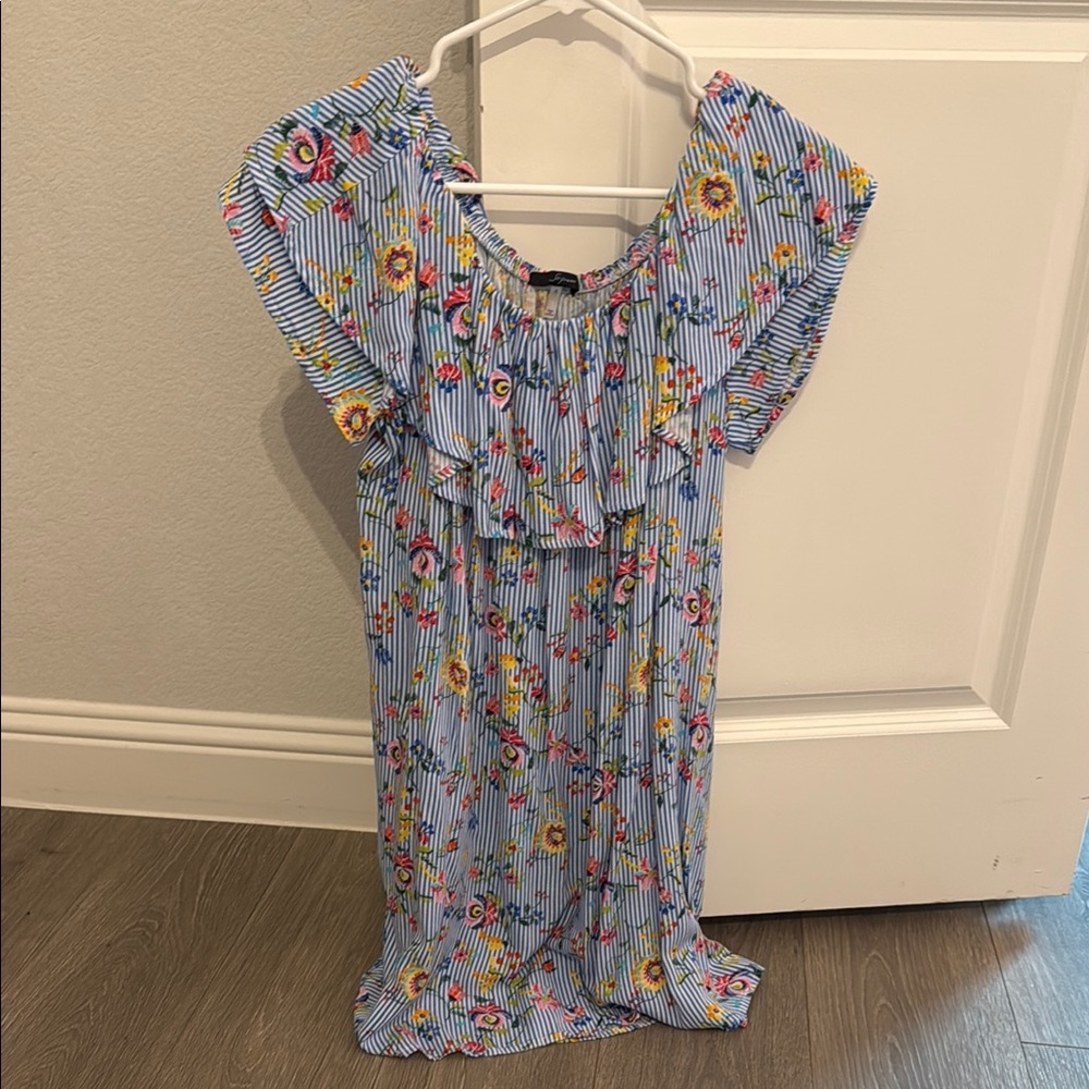 Soprano Floral Striped Dress